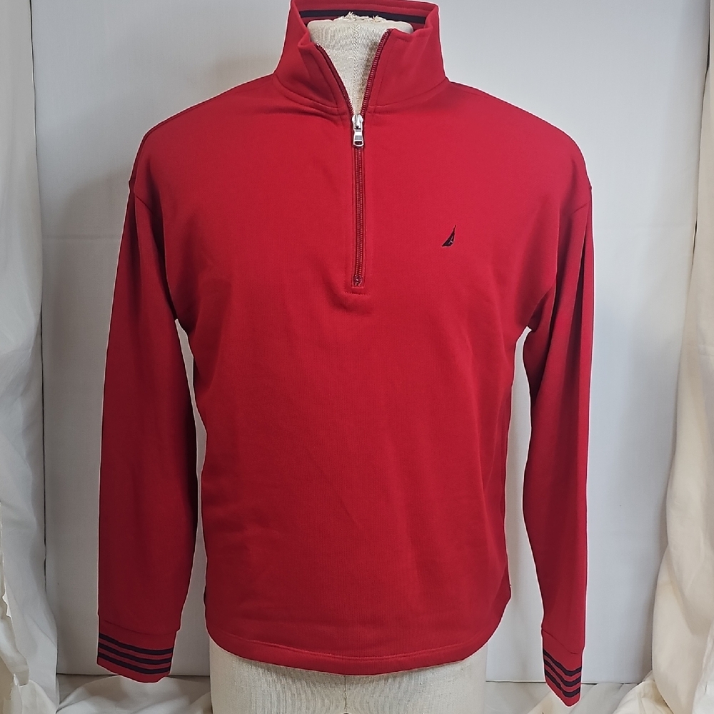 Nautica Women's Bold Red Zip-Up Sweater